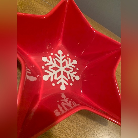 Snowflake Star Shaped Bowl, Excellent Condition, Perfect For Holidays - Picture 6 of 16